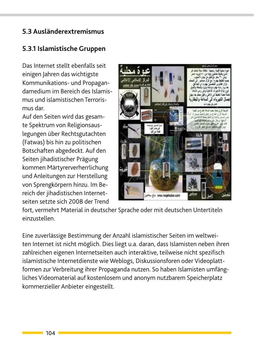 Seite 106 des Verfassungsschutzbericht 2008 Rheinland-Pfalz