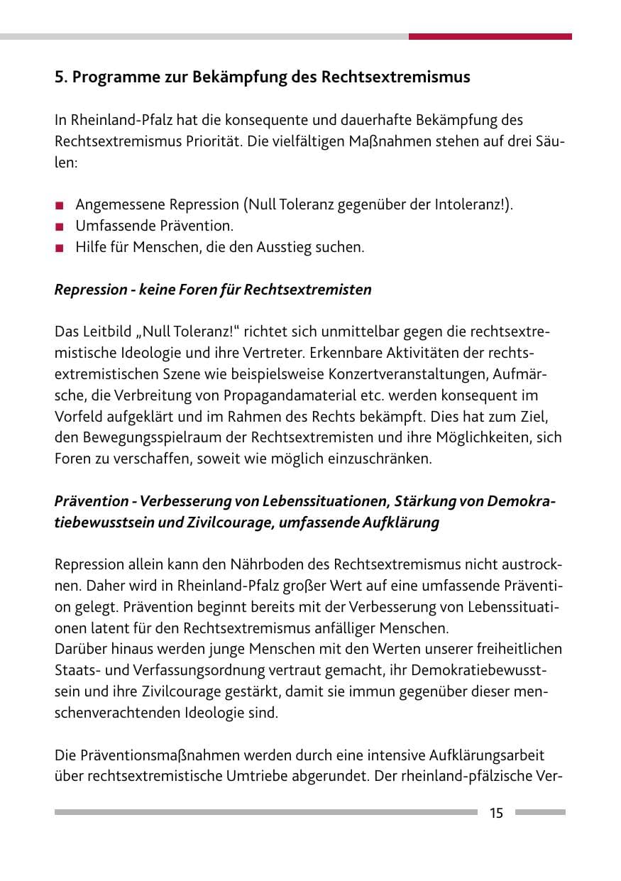 Seite 17 des Verfassungsschutzbericht 2008 Rheinland-Pfalz