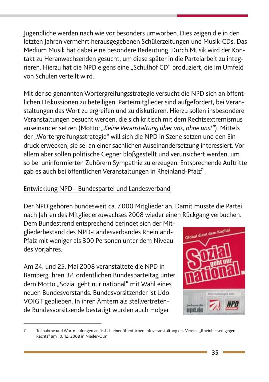 Seite 37 des Verfassungsschutzbericht 2008 Rheinland-Pfalz