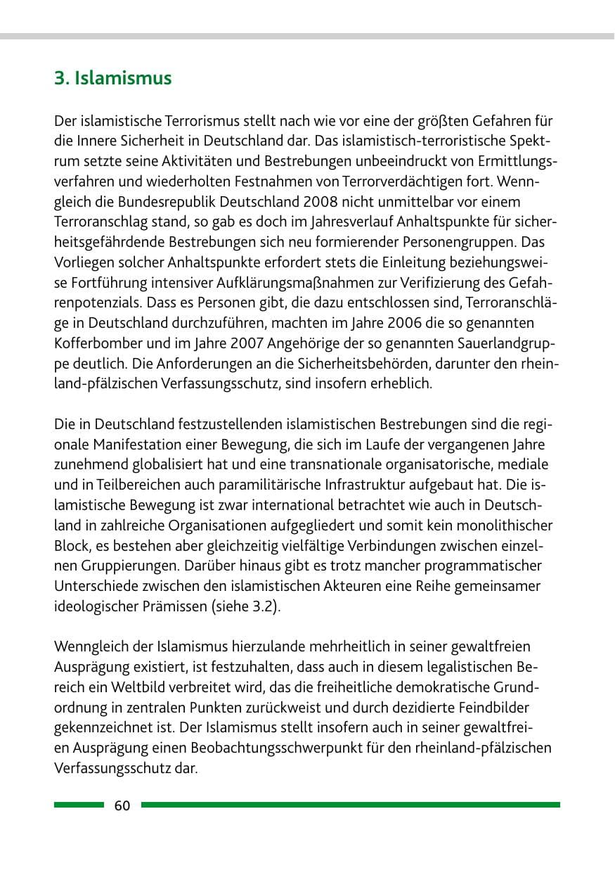 Seite 62 des Verfassungsschutzbericht 2008 Rheinland-Pfalz