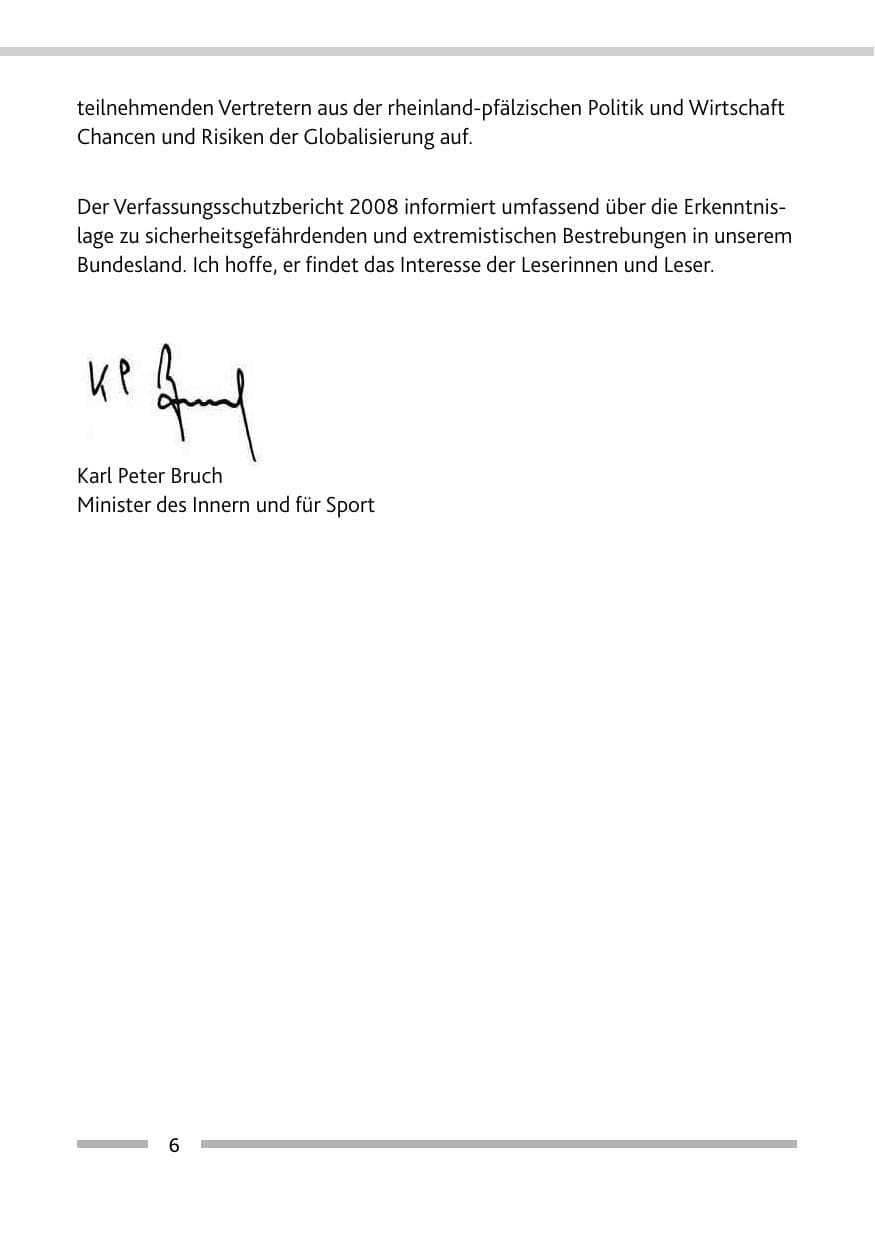 Seite 8 des Verfassungsschutzbericht 2008 Rheinland-Pfalz
