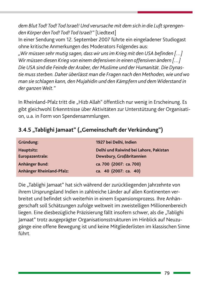 Seite 81 des Verfassungsschutzbericht 2008 Rheinland-Pfalz