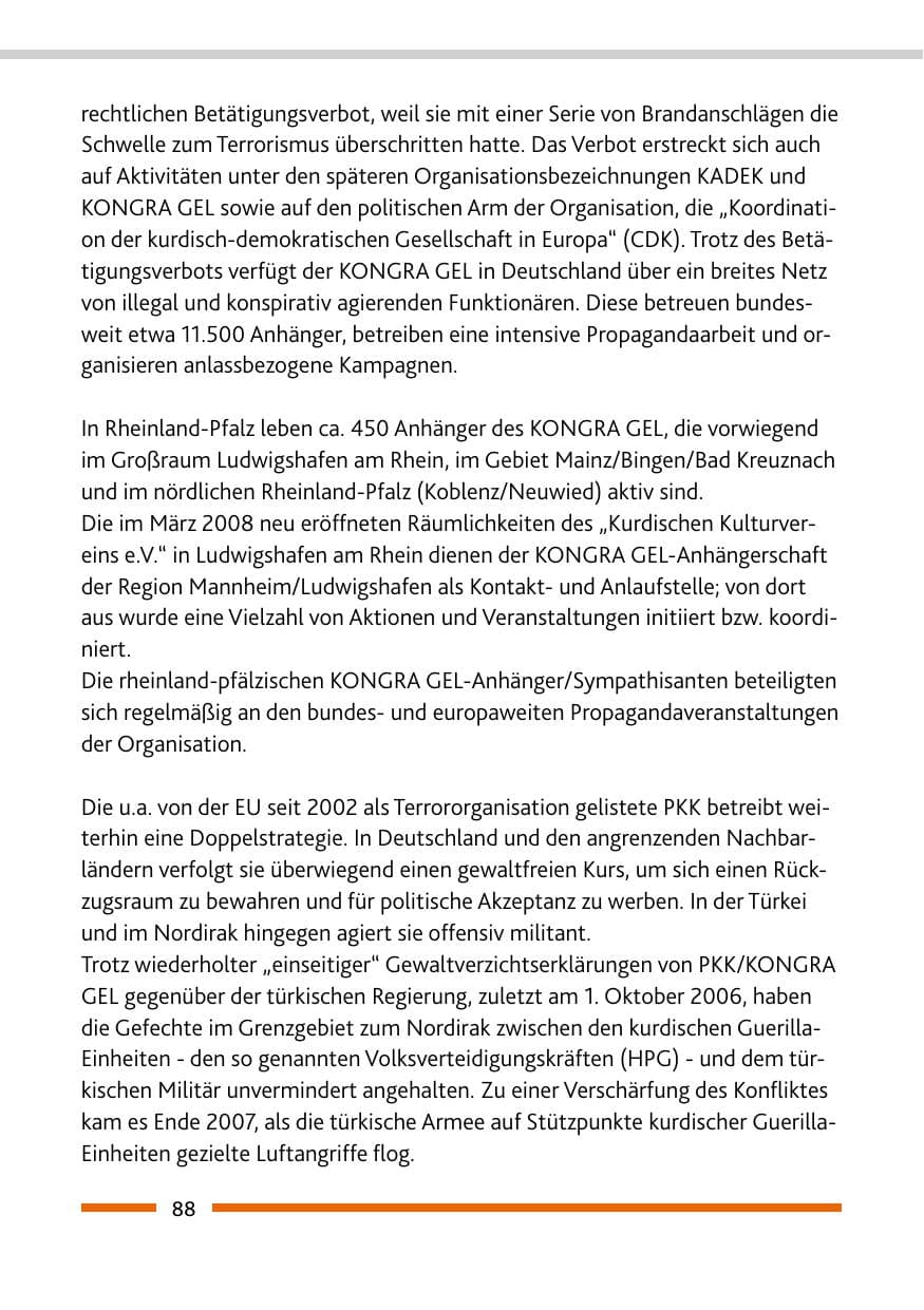 Seite 90 des Verfassungsschutzbericht 2008 Rheinland-Pfalz