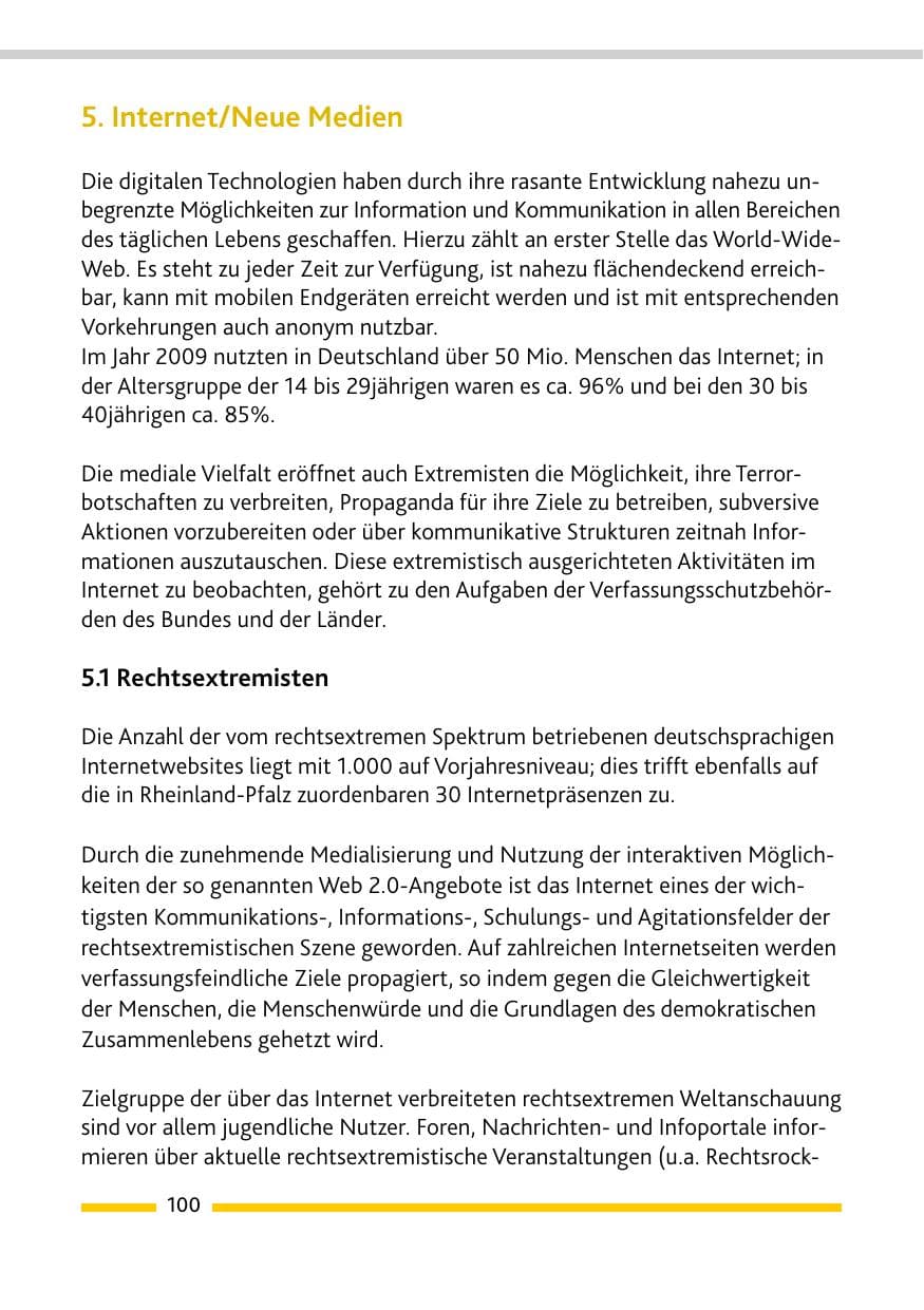 Seite 101 des Verfassungsschutzbericht 2009 Rheinland-Pfalz