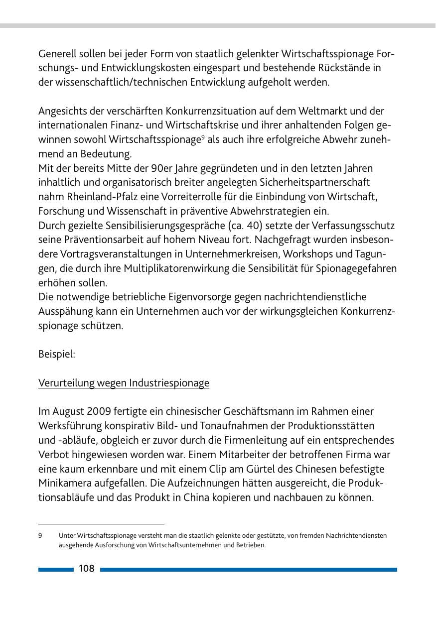 Seite 109 des Verfassungsschutzbericht 2009 Rheinland-Pfalz