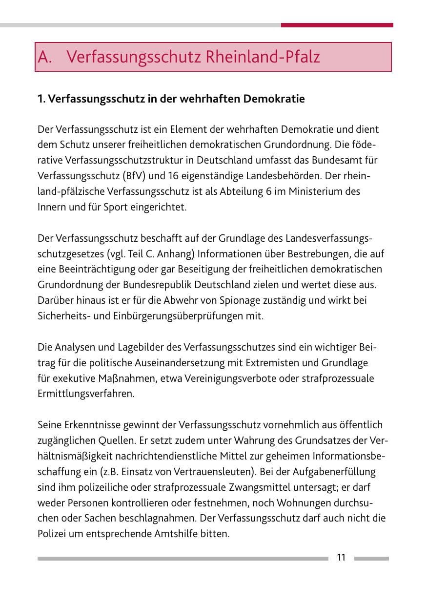 Seite 12 des Verfassungsschutzbericht 2009 Rheinland-Pfalz