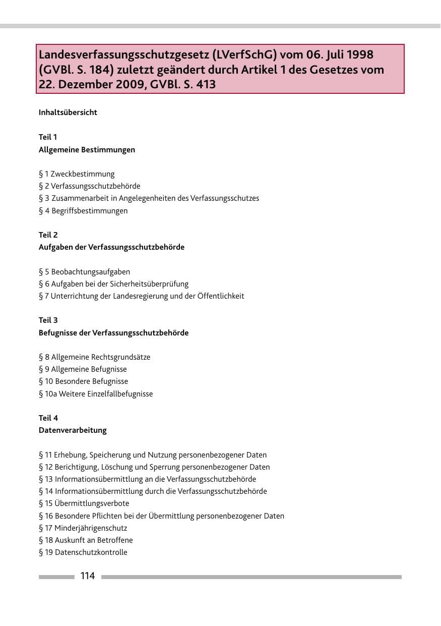 Seite 115 des Verfassungsschutzbericht 2009 Rheinland-Pfalz