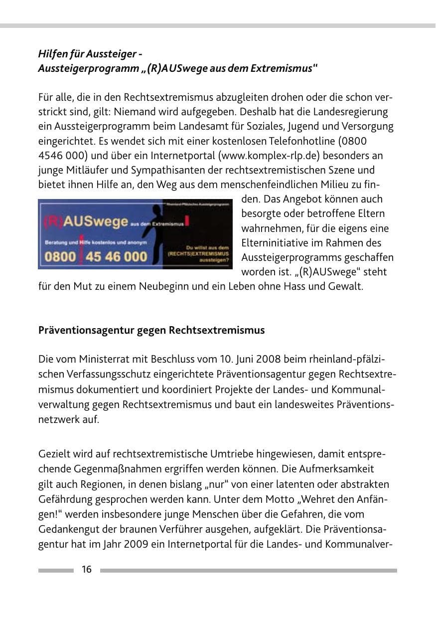 Seite 17 des Verfassungsschutzbericht 2009 Rheinland-Pfalz