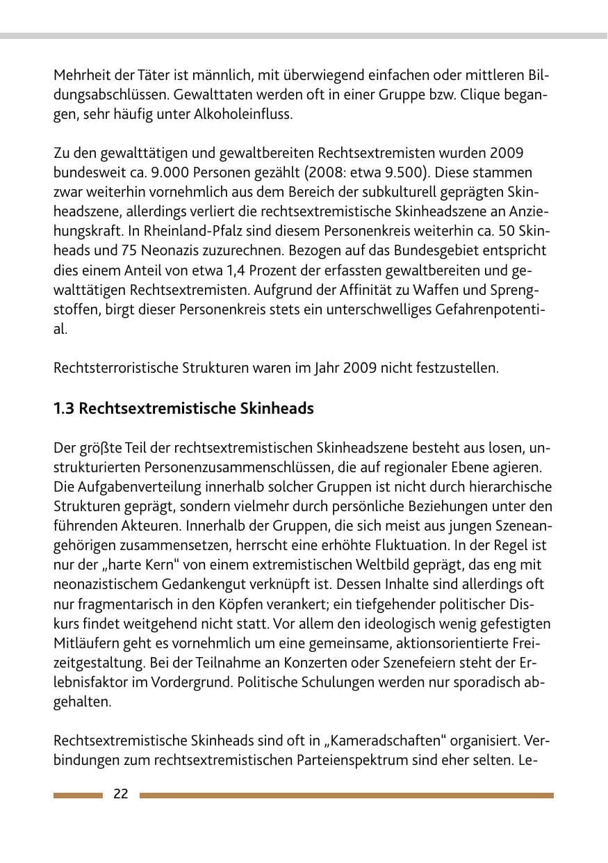Seite 23 des Verfassungsschutzbericht 2009 Rheinland-Pfalz