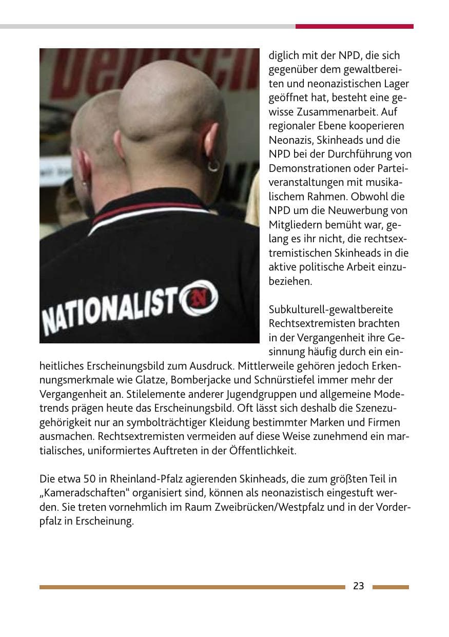 Seite 24 des Verfassungsschutzbericht 2009 Rheinland-Pfalz