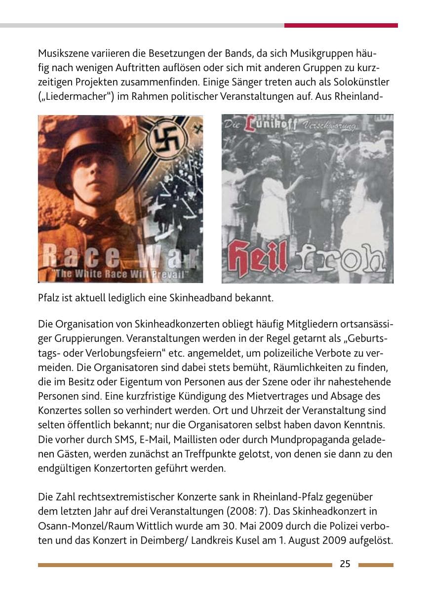 Seite 26 des Verfassungsschutzbericht 2009 Rheinland-Pfalz
