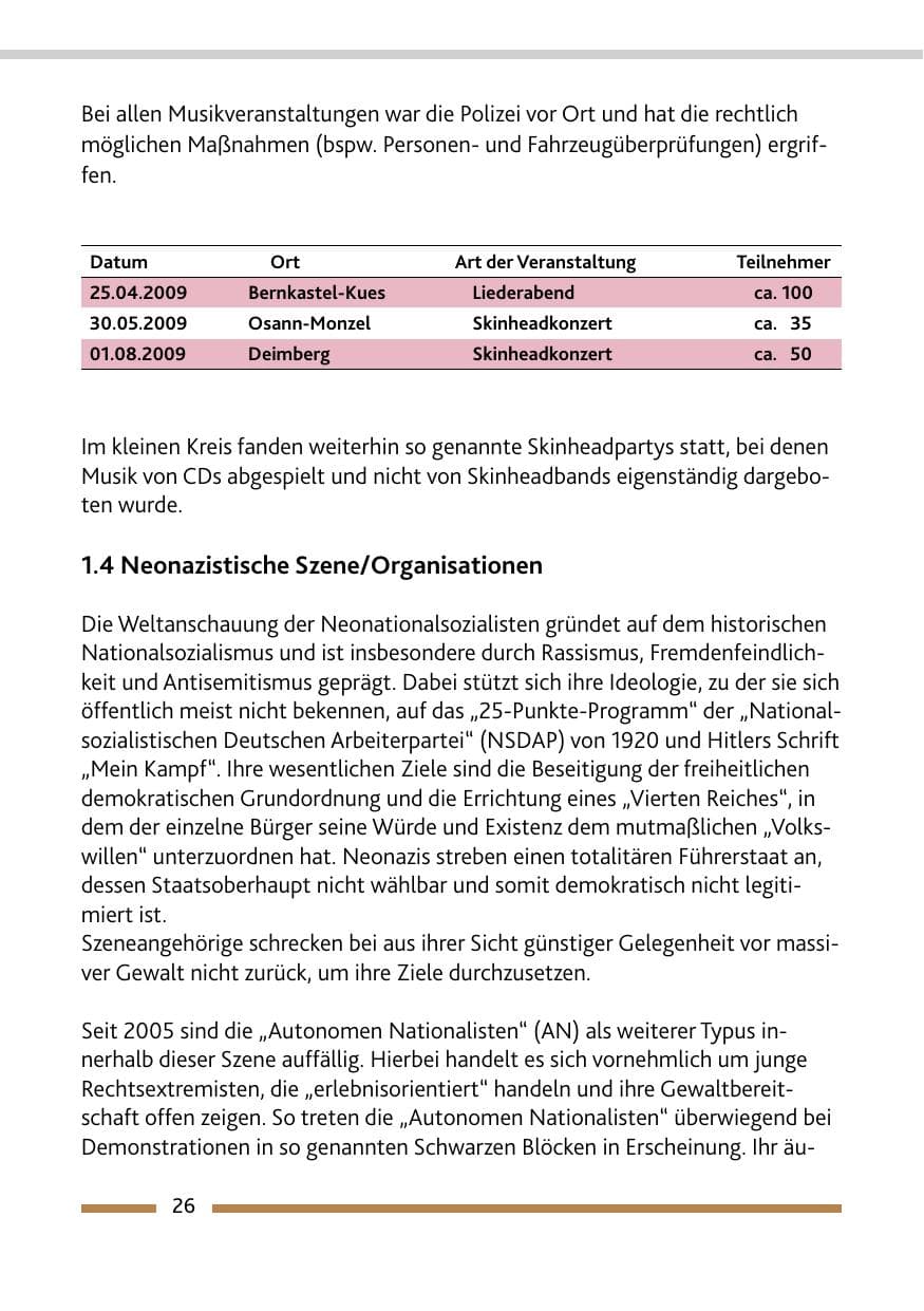 Seite 27 des Verfassungsschutzbericht 2009 Rheinland-Pfalz