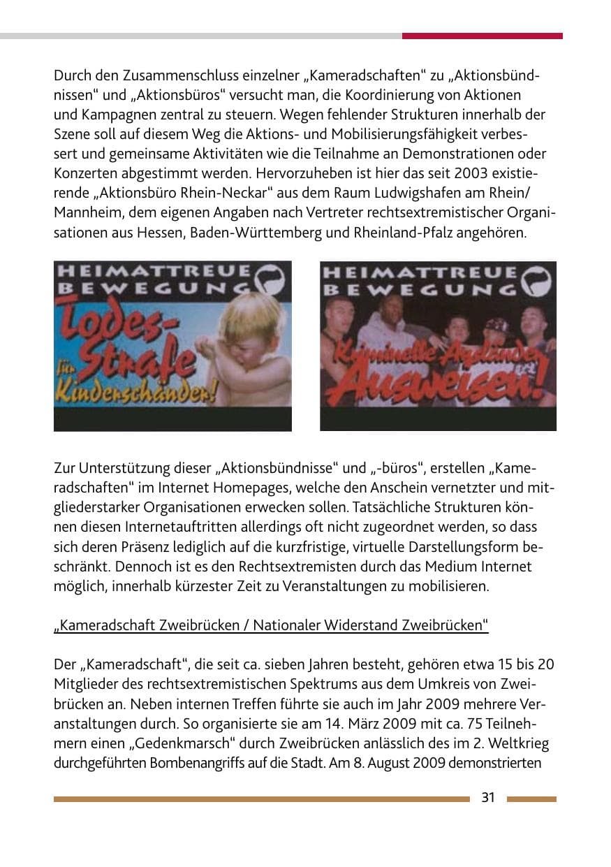 Seite 32 des Verfassungsschutzbericht 2009 Rheinland-Pfalz