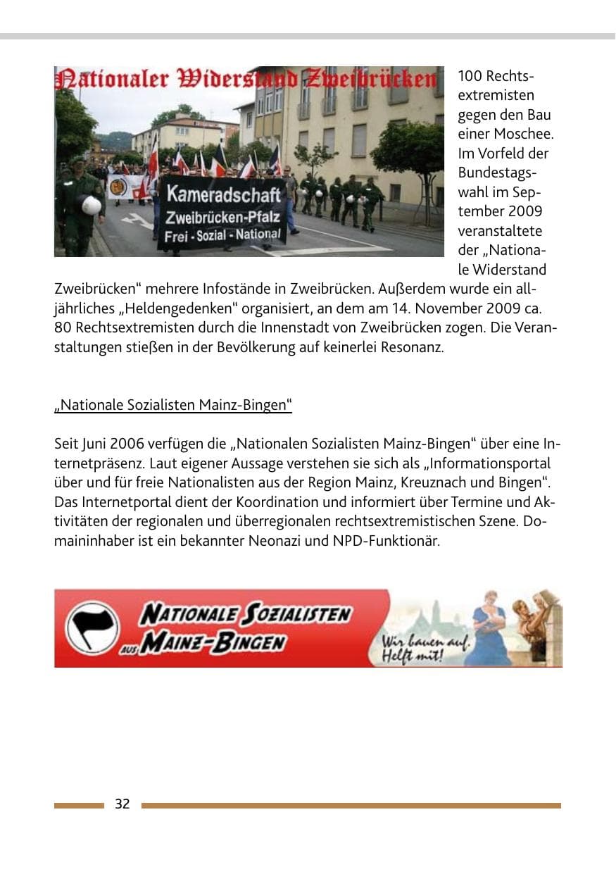 Seite 33 des Verfassungsschutzbericht 2009 Rheinland-Pfalz
