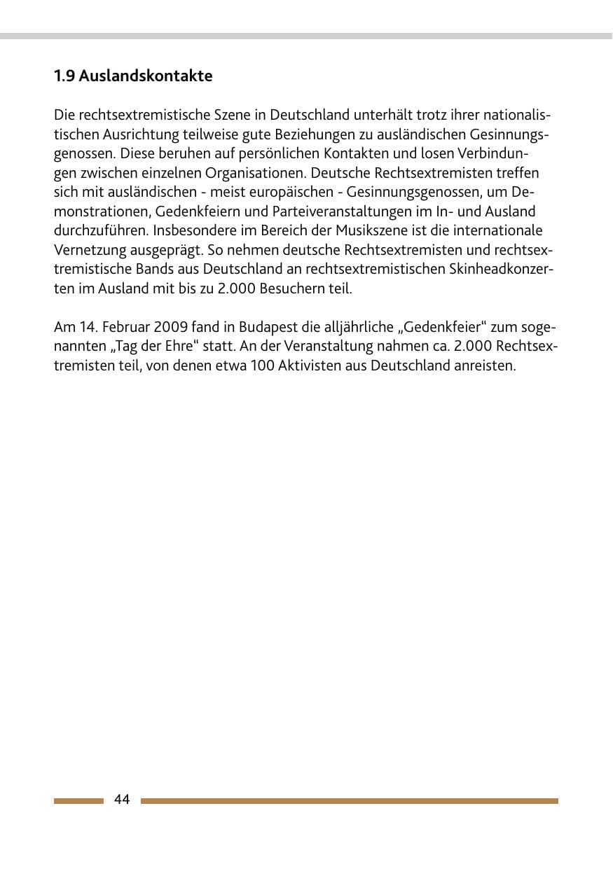 Seite 45 des Verfassungsschutzbericht 2009 Rheinland-Pfalz