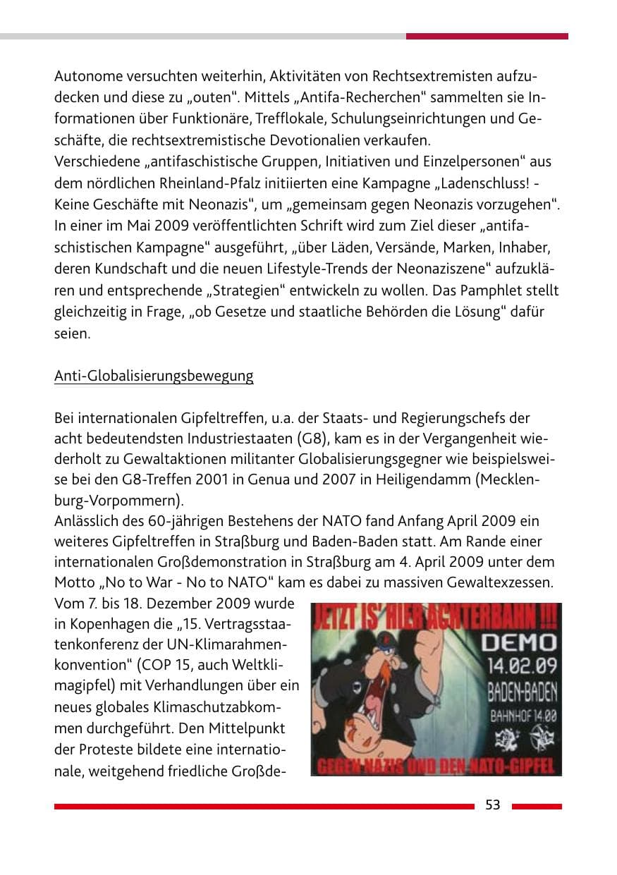 Seite 54 des Verfassungsschutzbericht 2009 Rheinland-Pfalz