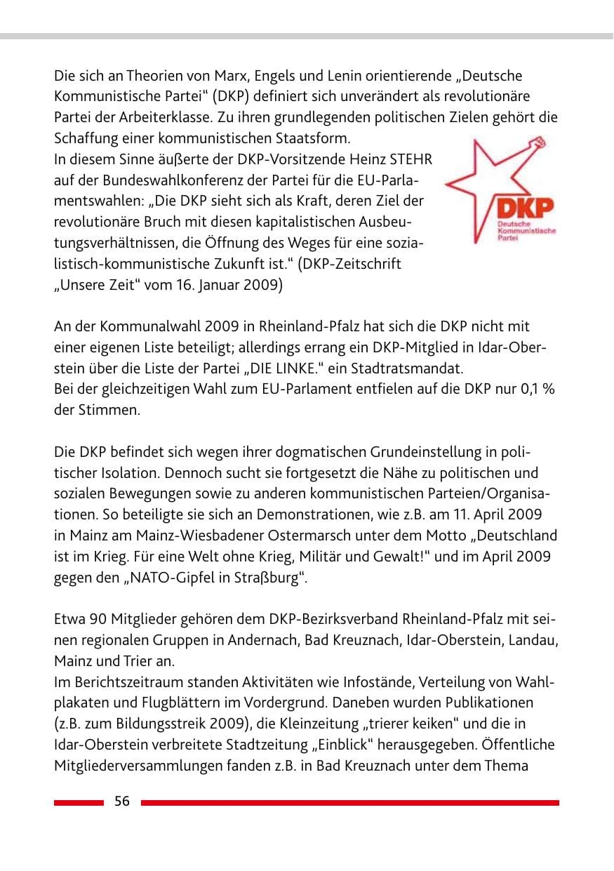 Seite 57 des Verfassungsschutzbericht 2009 Rheinland-Pfalz