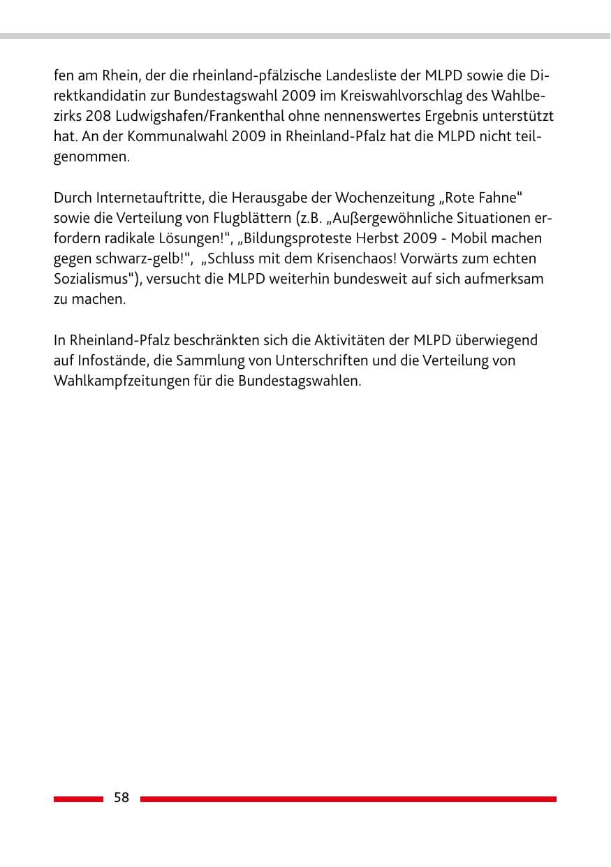 Seite 59 des Verfassungsschutzbericht 2009 Rheinland-Pfalz