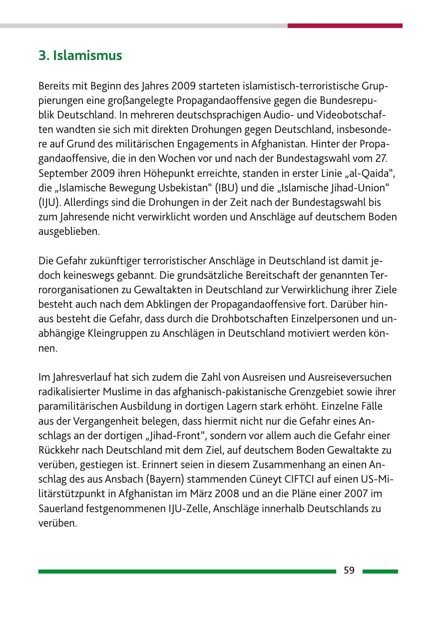 Seite 60 des Verfassungsschutzbericht 2009 Rheinland-Pfalz