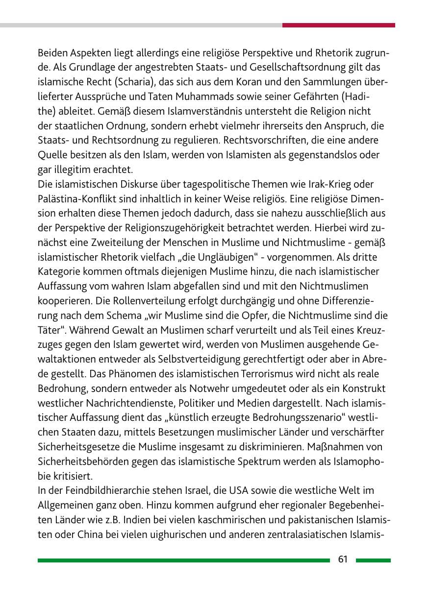 Seite 62 des Verfassungsschutzbericht 2009 Rheinland-Pfalz