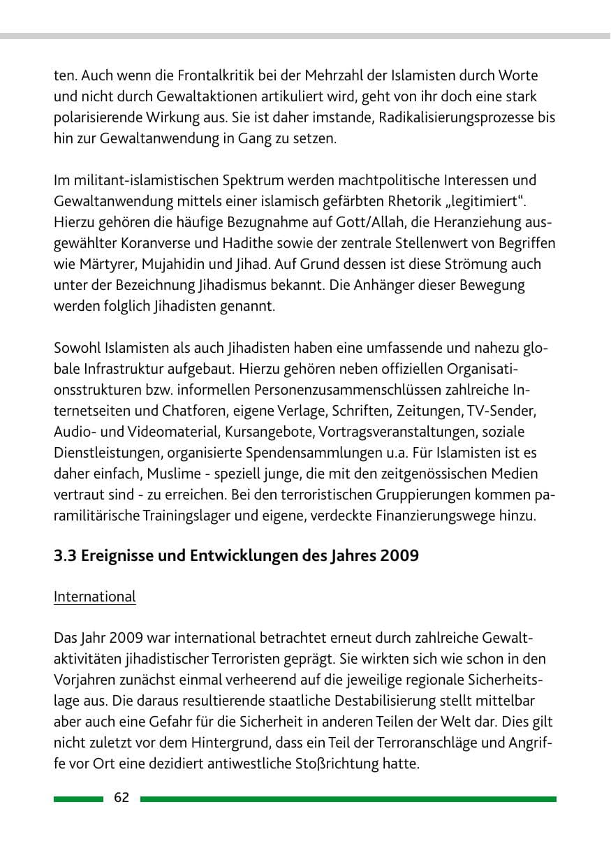 Seite 63 des Verfassungsschutzbericht 2009 Rheinland-Pfalz