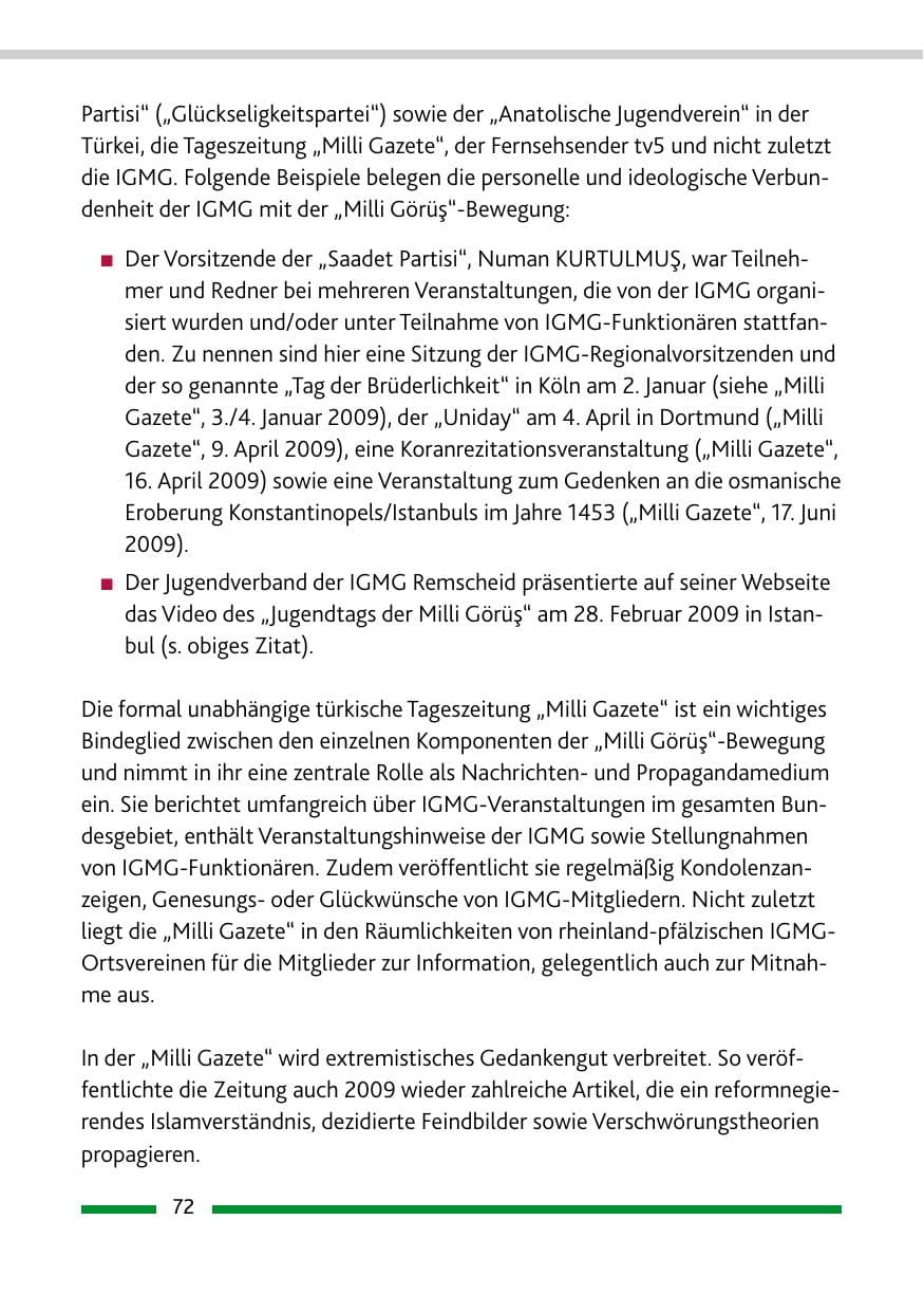 Seite 73 des Verfassungsschutzbericht 2009 Rheinland-Pfalz