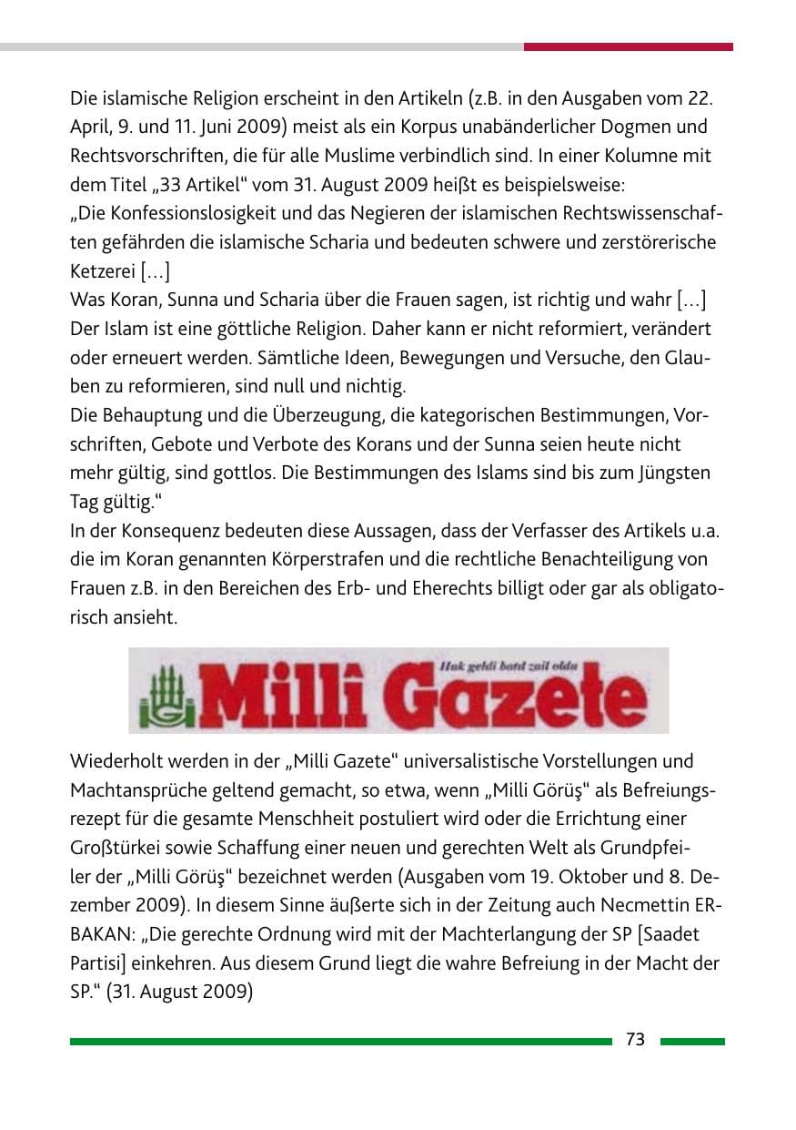 Seite 74 des Verfassungsschutzbericht 2009 Rheinland-Pfalz