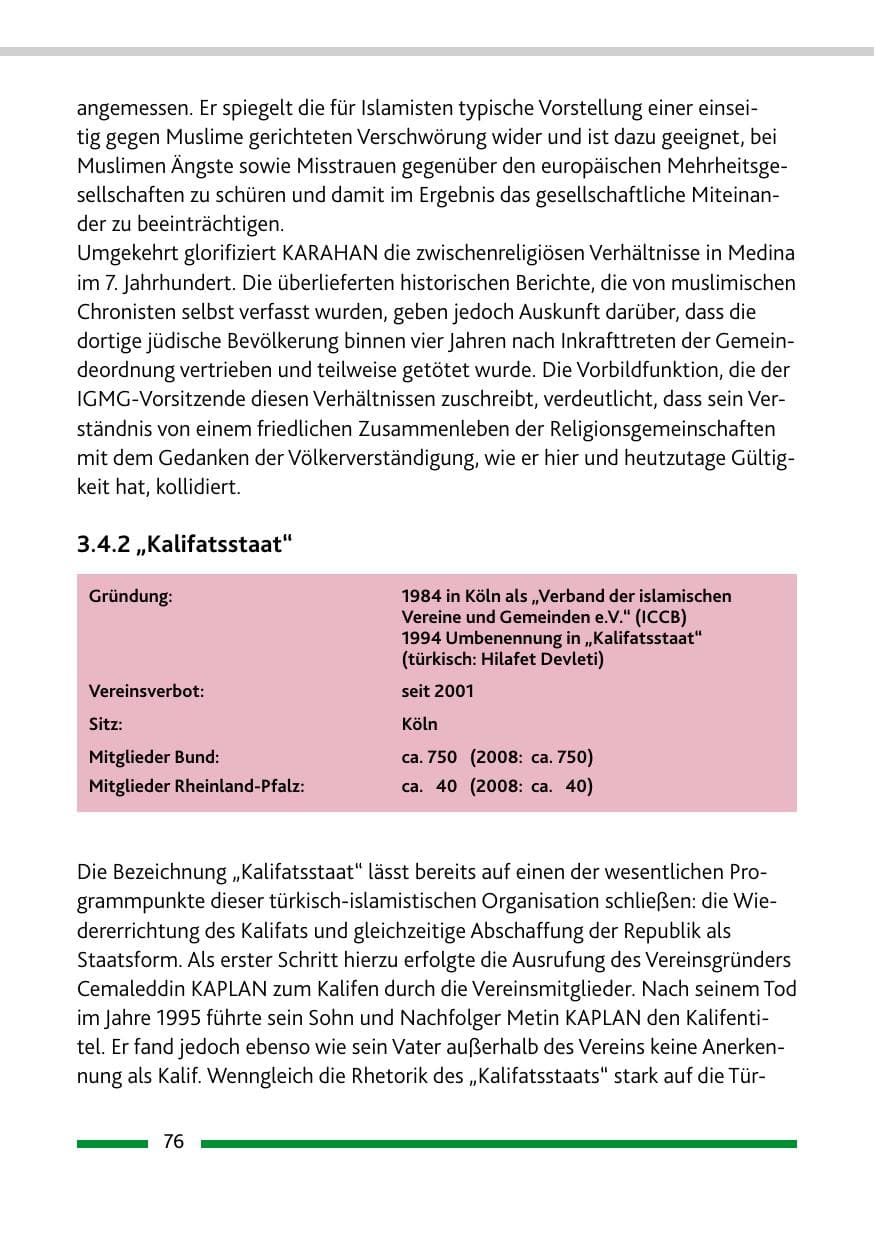 Seite 77 des Verfassungsschutzbericht 2009 Rheinland-Pfalz