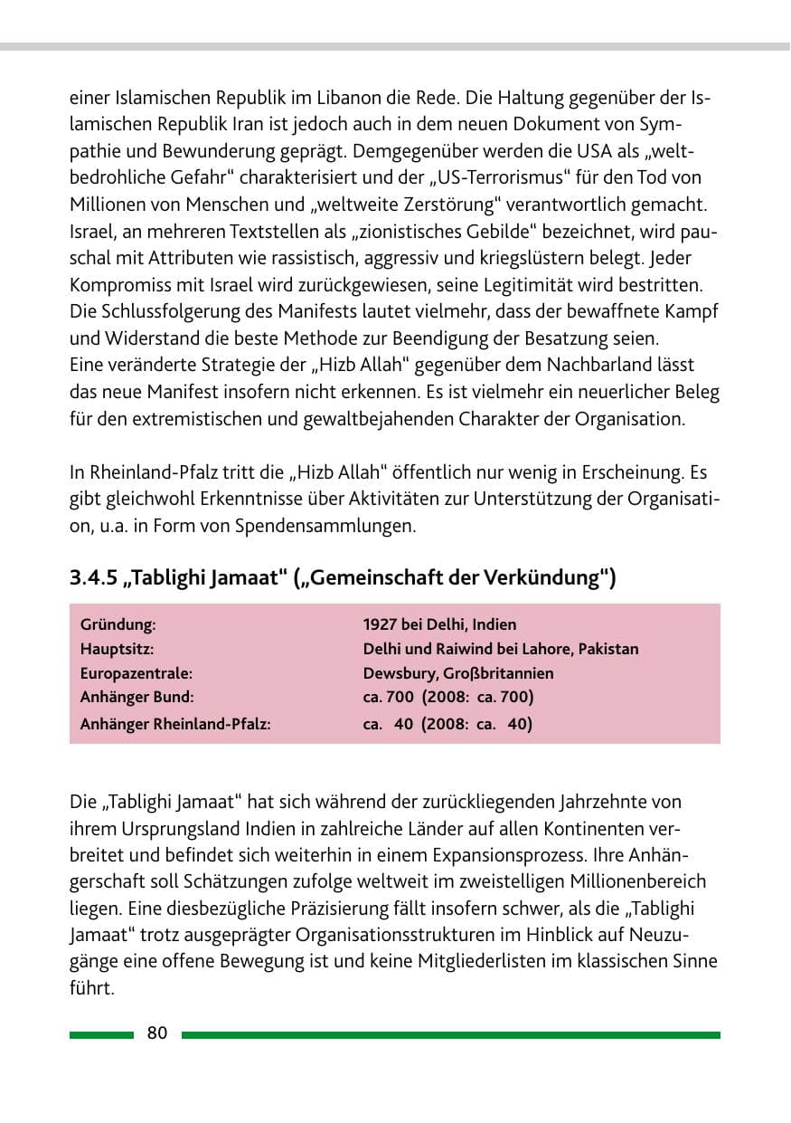 Seite 81 des Verfassungsschutzbericht 2009 Rheinland-Pfalz