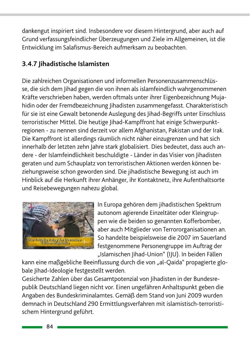 Seite 85 des Verfassungsschutzbericht 2009 Rheinland-Pfalz
