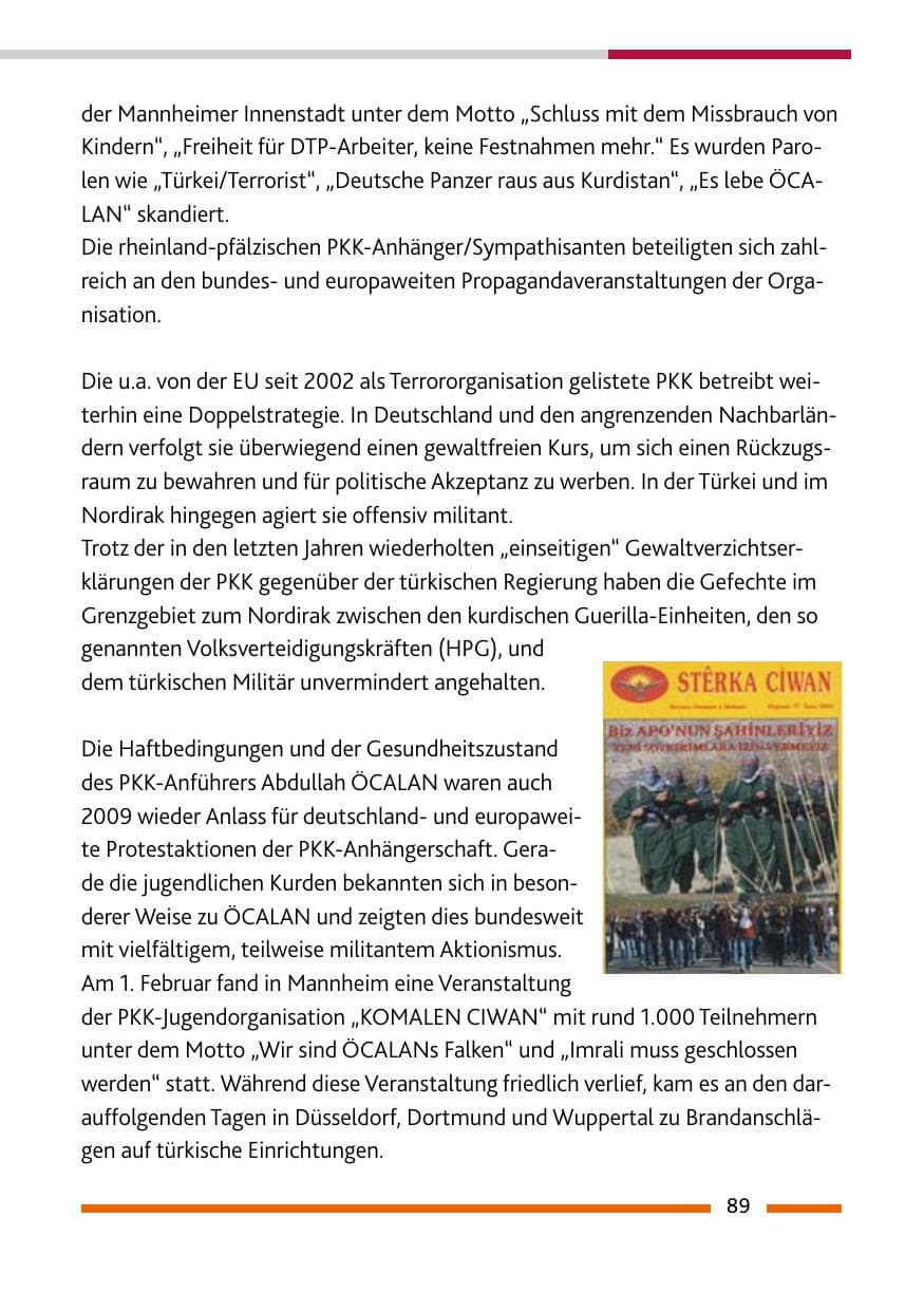 Seite 90 des Verfassungsschutzbericht 2009 Rheinland-Pfalz