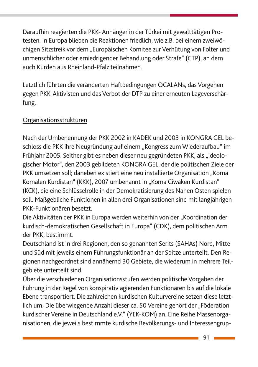 Seite 92 des Verfassungsschutzbericht 2009 Rheinland-Pfalz