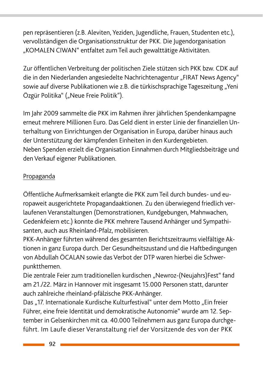 Seite 93 des Verfassungsschutzbericht 2009 Rheinland-Pfalz