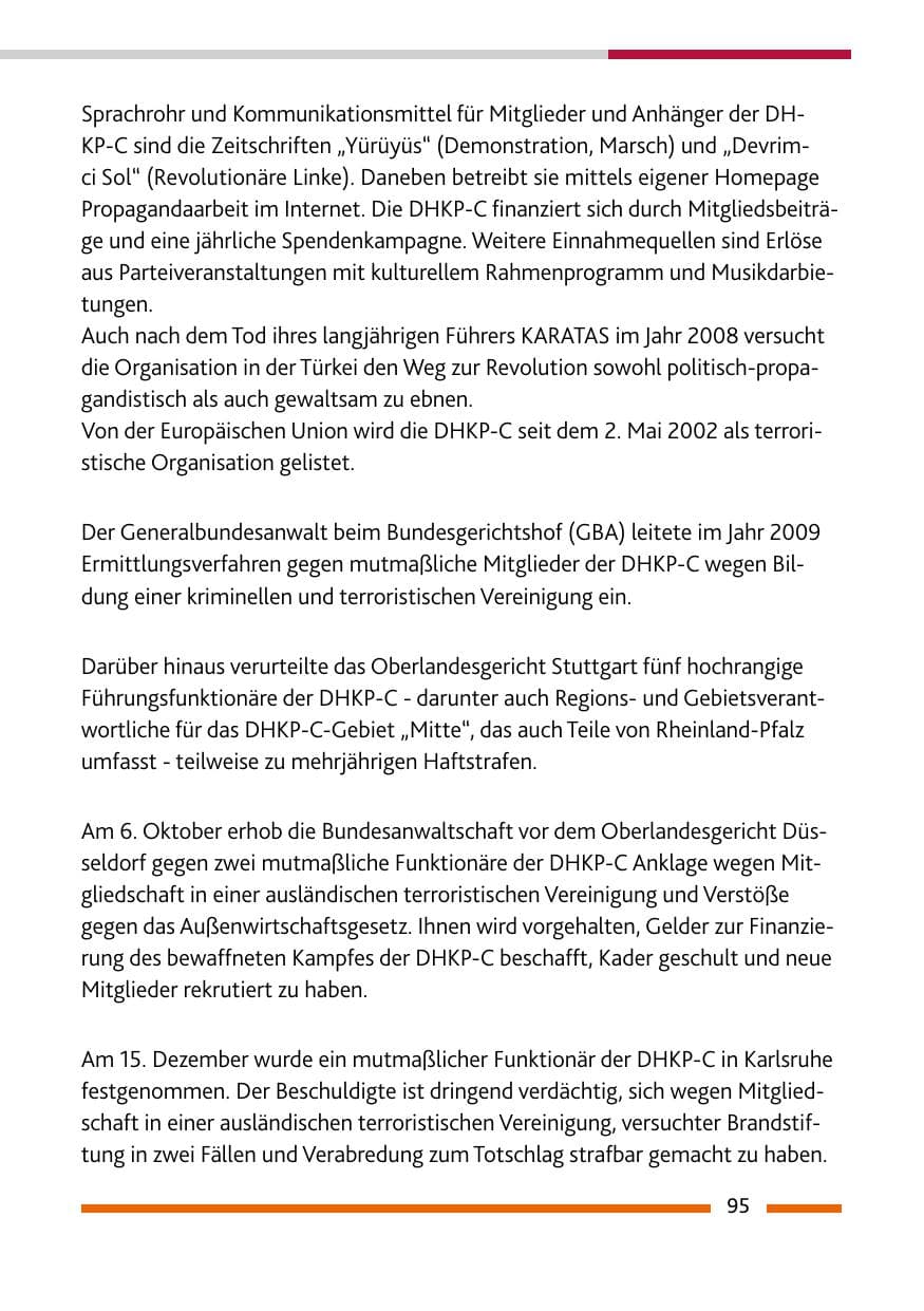 Seite 96 des Verfassungsschutzbericht 2009 Rheinland-Pfalz