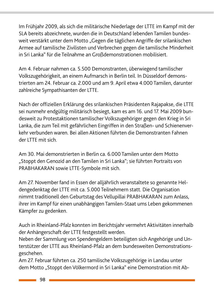 Seite 99 des Verfassungsschutzbericht 2009 Rheinland-Pfalz