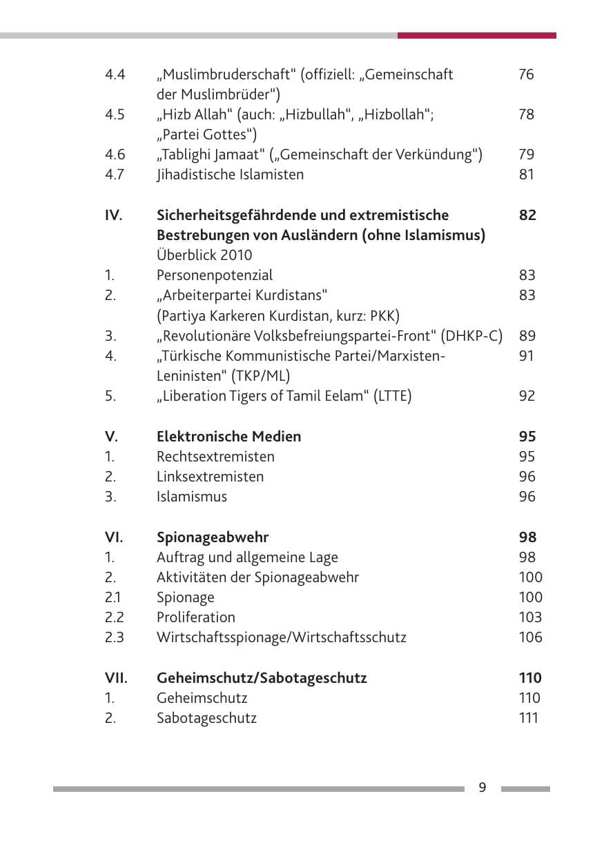 Seite 11 des Verfassungsschutzbericht 2010 Rheinland-Pfalz