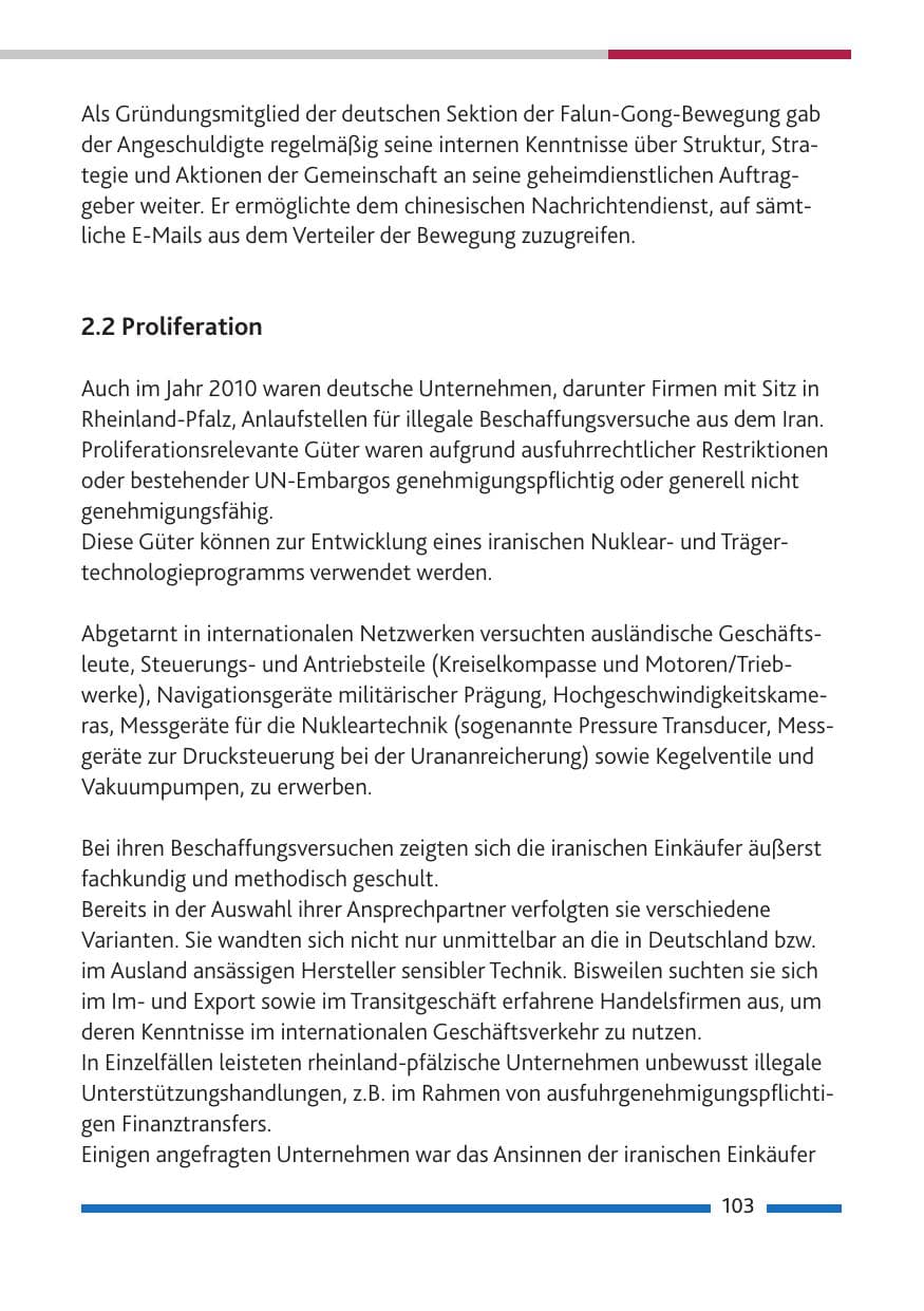 Seite 105 des Verfassungsschutzbericht 2010 Rheinland-Pfalz