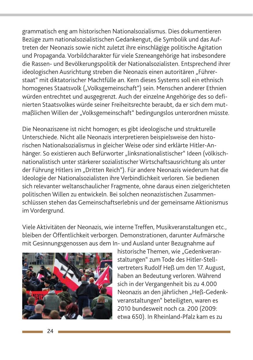 Seite 26 des Verfassungsschutzbericht 2010 Rheinland-Pfalz