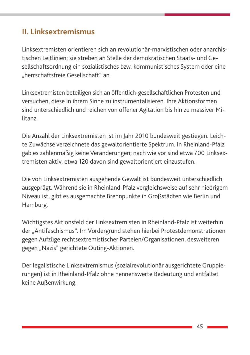 Seite 47 des Verfassungsschutzbericht 2010 Rheinland-Pfalz