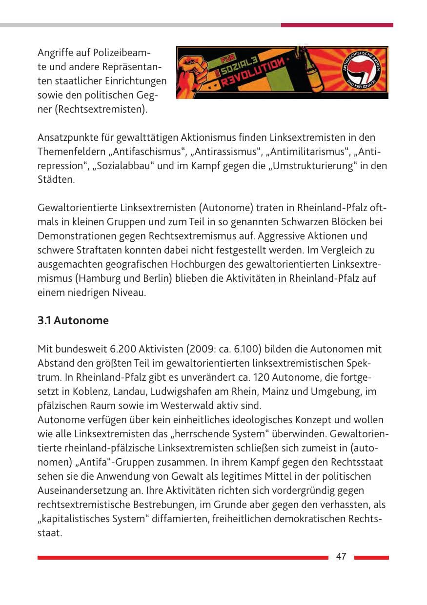 Seite 49 des Verfassungsschutzbericht 2010 Rheinland-Pfalz