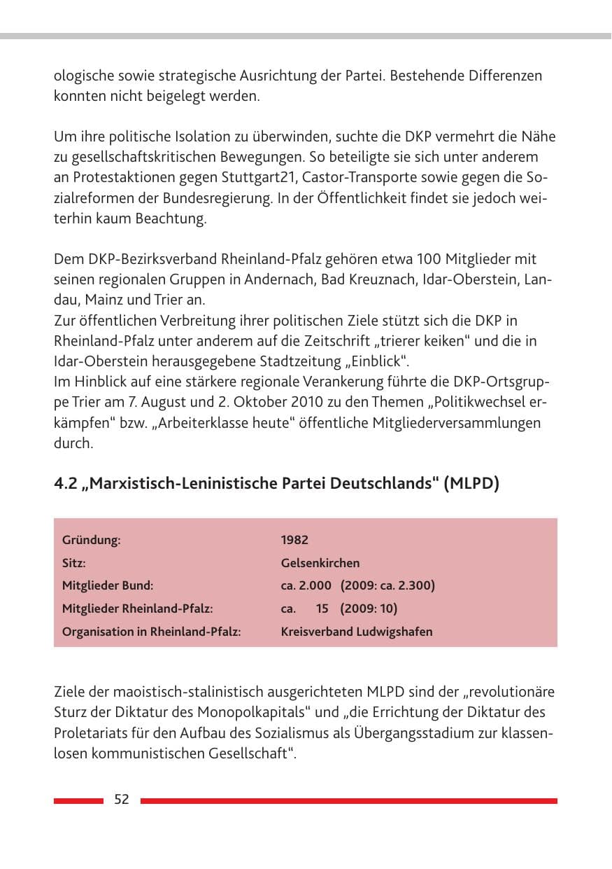 Seite 54 des Verfassungsschutzbericht 2010 Rheinland-Pfalz