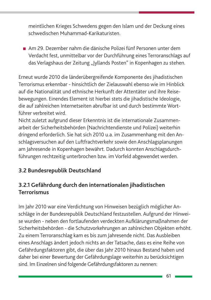 Seite 63 des Verfassungsschutzbericht 2010 Rheinland-Pfalz