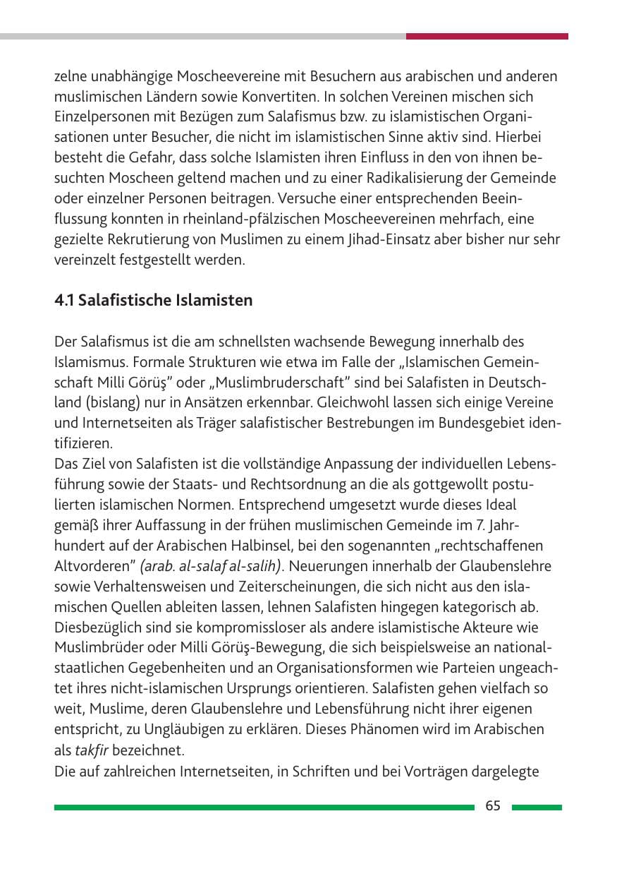 Seite 67 des Verfassungsschutzbericht 2010 Rheinland-Pfalz