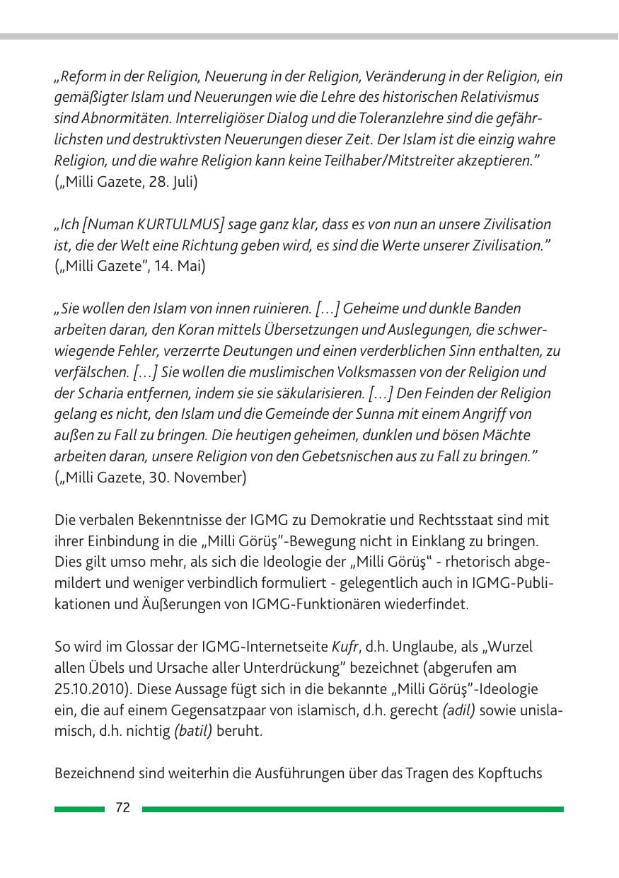 Seite 74 des Verfassungsschutzbericht 2010 Rheinland-Pfalz