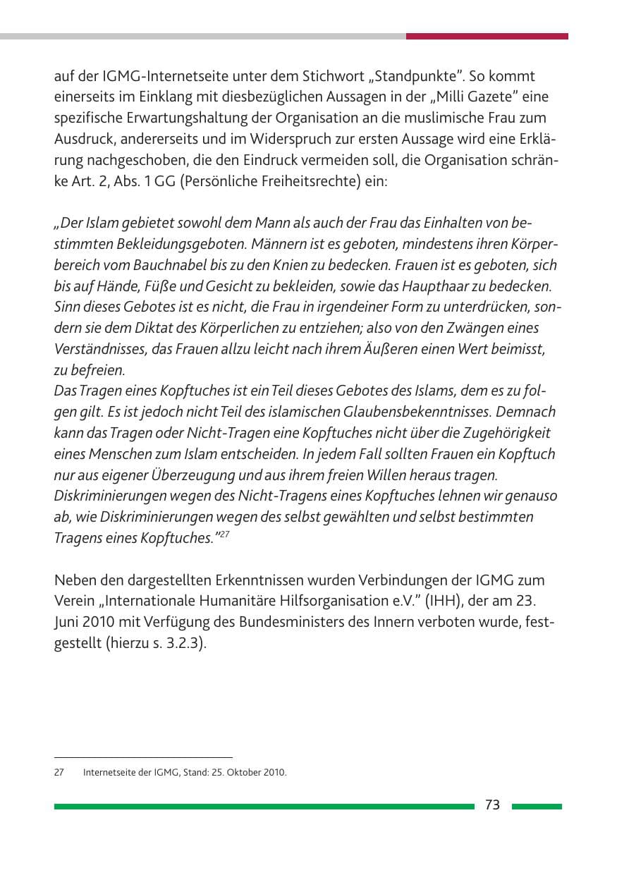 Seite 75 des Verfassungsschutzbericht 2010 Rheinland-Pfalz