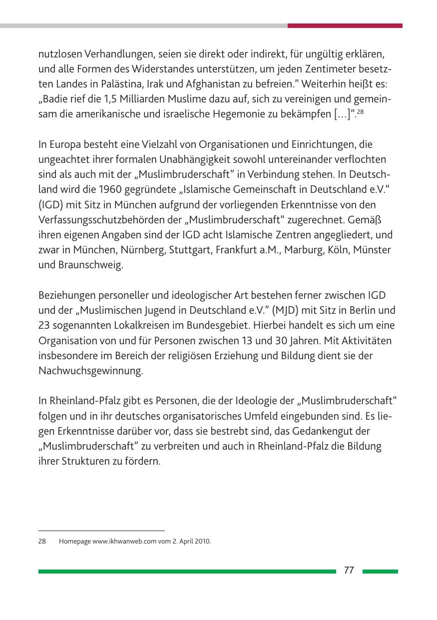 Seite 79 des Verfassungsschutzbericht 2010 Rheinland-Pfalz