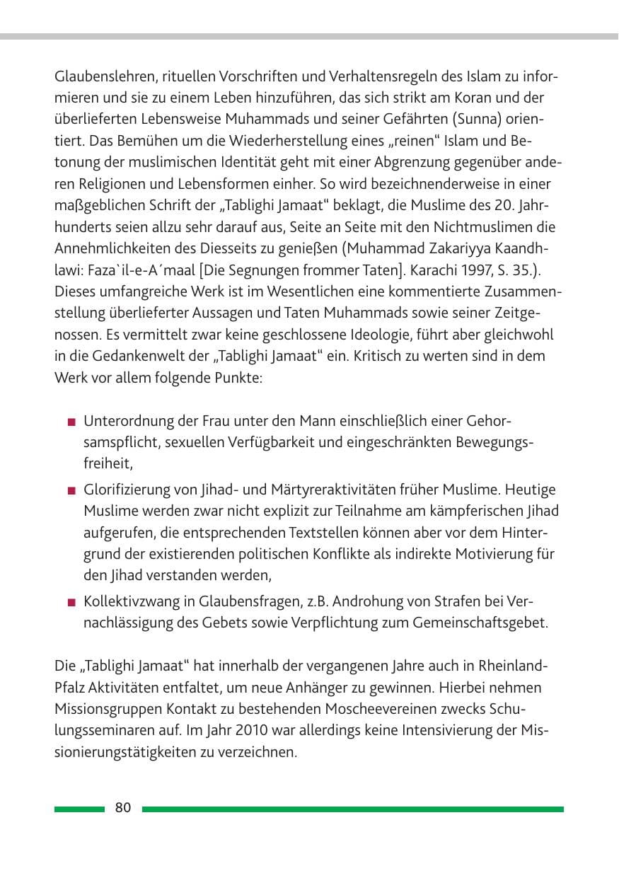 Seite 82 des Verfassungsschutzbericht 2010 Rheinland-Pfalz