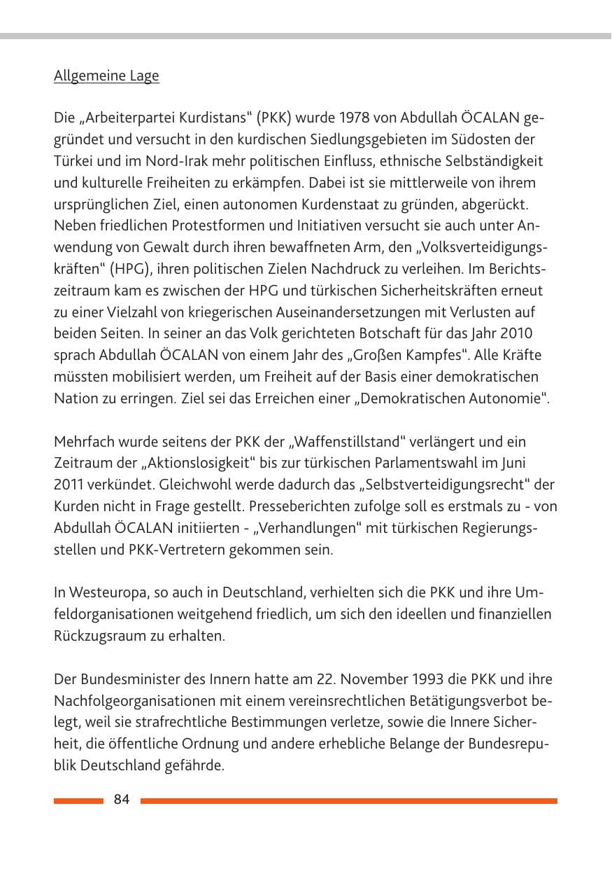 Seite 86 des Verfassungsschutzbericht 2010 Rheinland-Pfalz