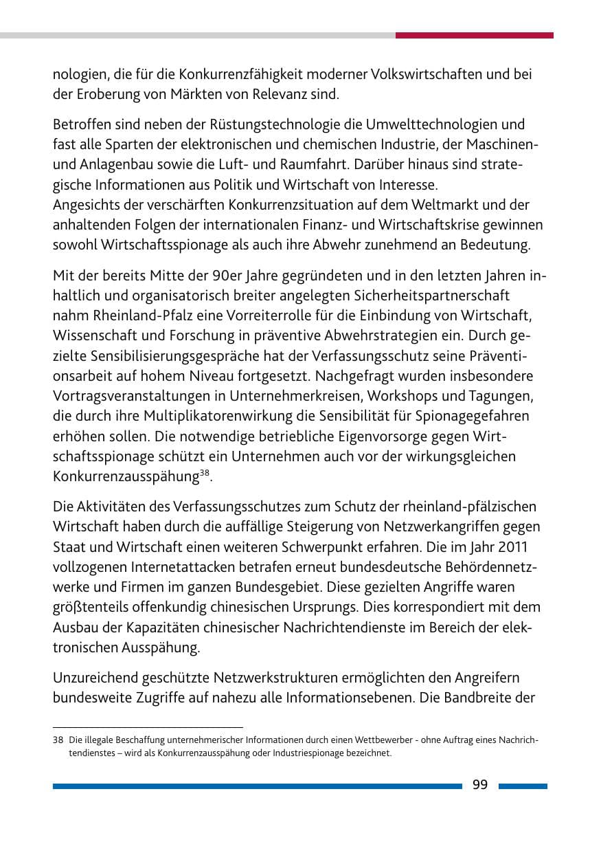 Seite 101 des Verfassungsschutzbericht 2011 Rheinland-Pfalz