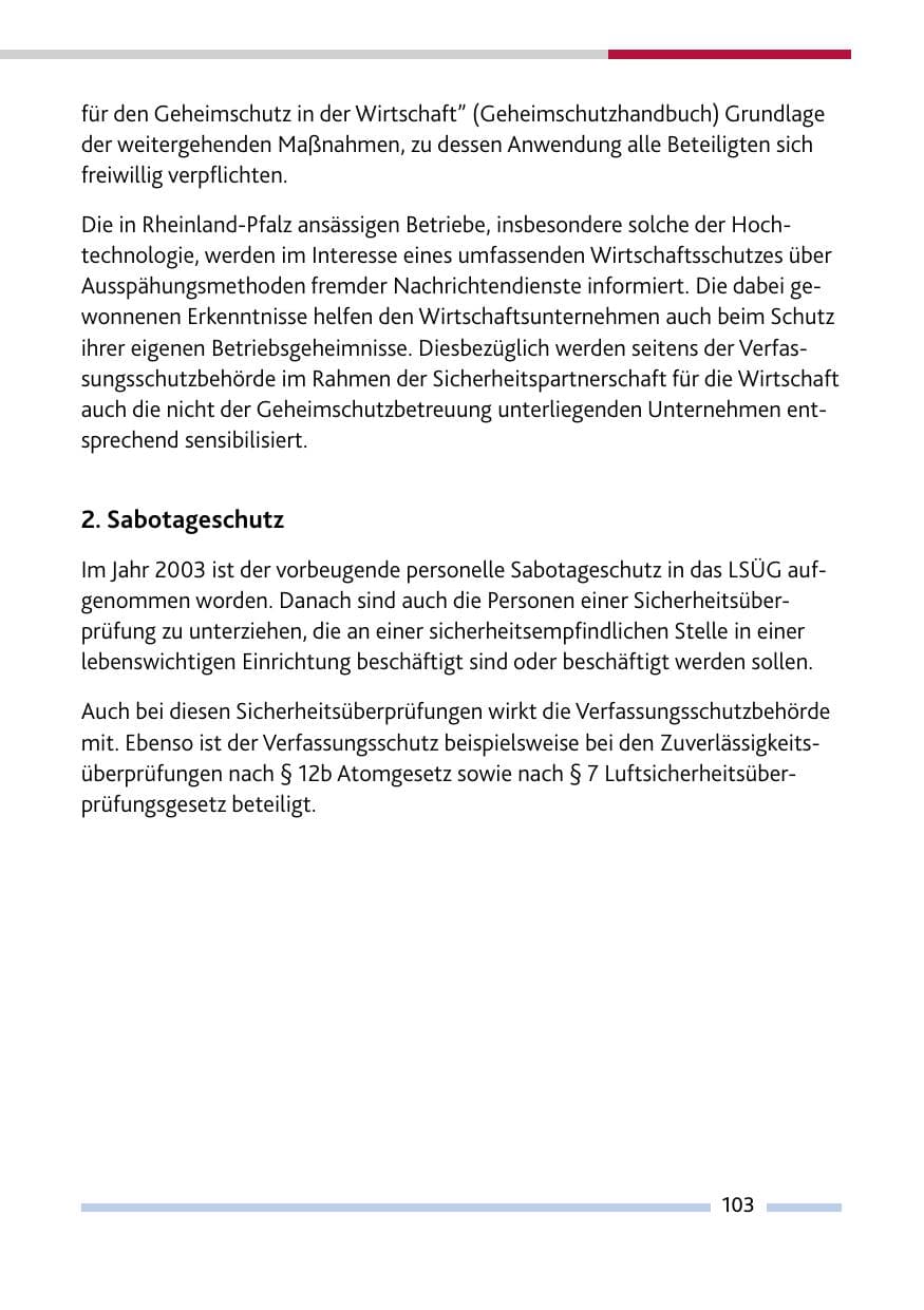 Seite 105 des Verfassungsschutzbericht 2011 Rheinland-Pfalz
